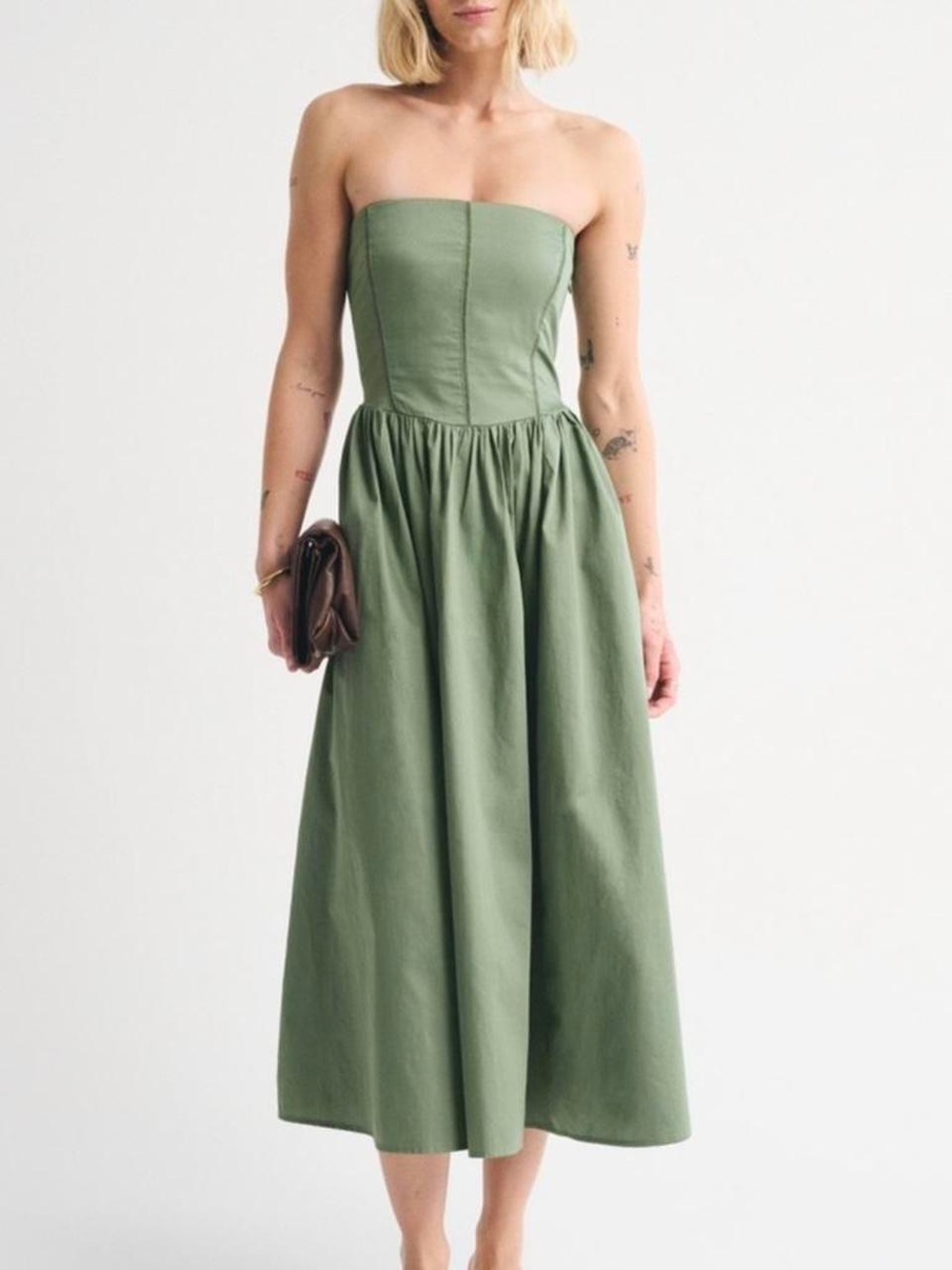 Abercrombie bra-free dipped waist midi dress